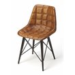 Beaumont Lane Leather Brown Side Chair