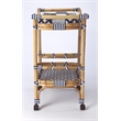 Beaumont Lane Island Living Rattan Bar Cart in Blue and White