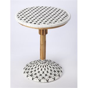 Beaumont Lane Rattan White and Black Bistro Table