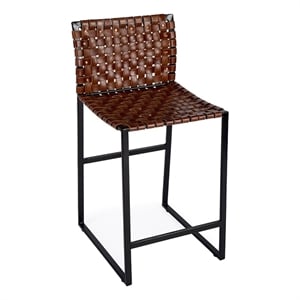 Beaumont Lane Metal Brown Counter Stool Rectangular 27&quot Unassembled