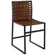 Beaumont Lane Real Leather Brown Chair