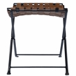 Beaumont Lane Rustic Industrial 17.5'' Transitional Metal/Leather Stool in Brown