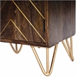 Beaumont Lane Island Living Wood and Metal Chairside Chest in Brown