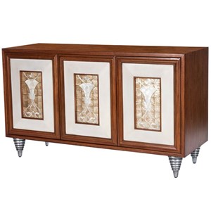 Beaumont Lane Leather Brown Sideboard Rectangular
