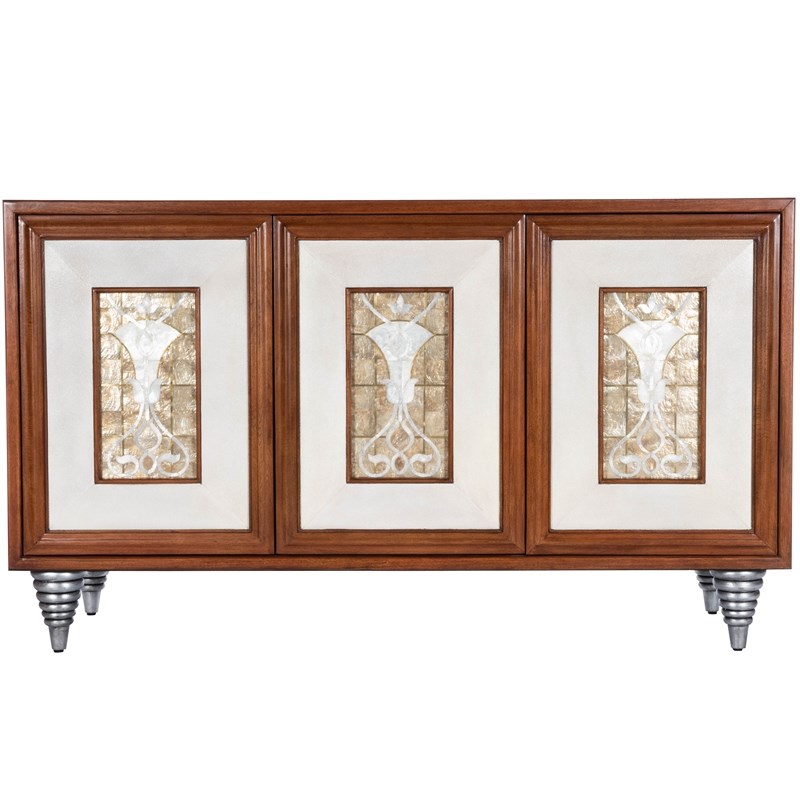 Beaumont Lane Leather Brown Sideboard Rectangular