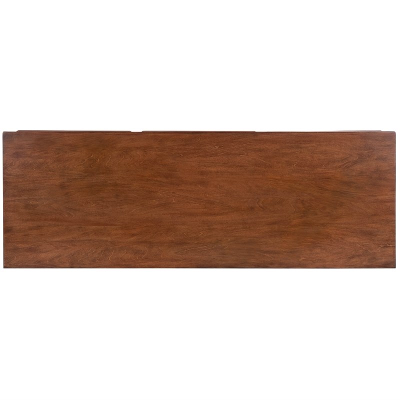 Beaumont Lane Leather Brown Sideboard Rectangular