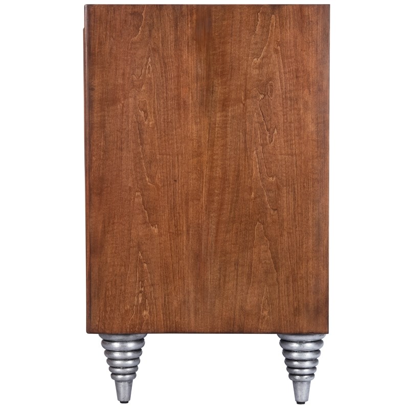 Beaumont Lane Leather Brown Sideboard Rectangular