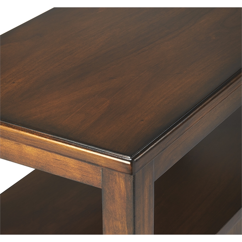 Beaumont Lane Poplar Hardwood Brown Chairside Table Rectangular