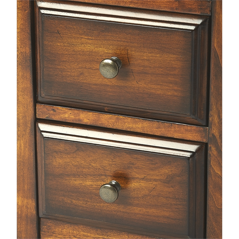Beaumont Lane Poplar Hardwood Brown Chairside Table Rectangular
