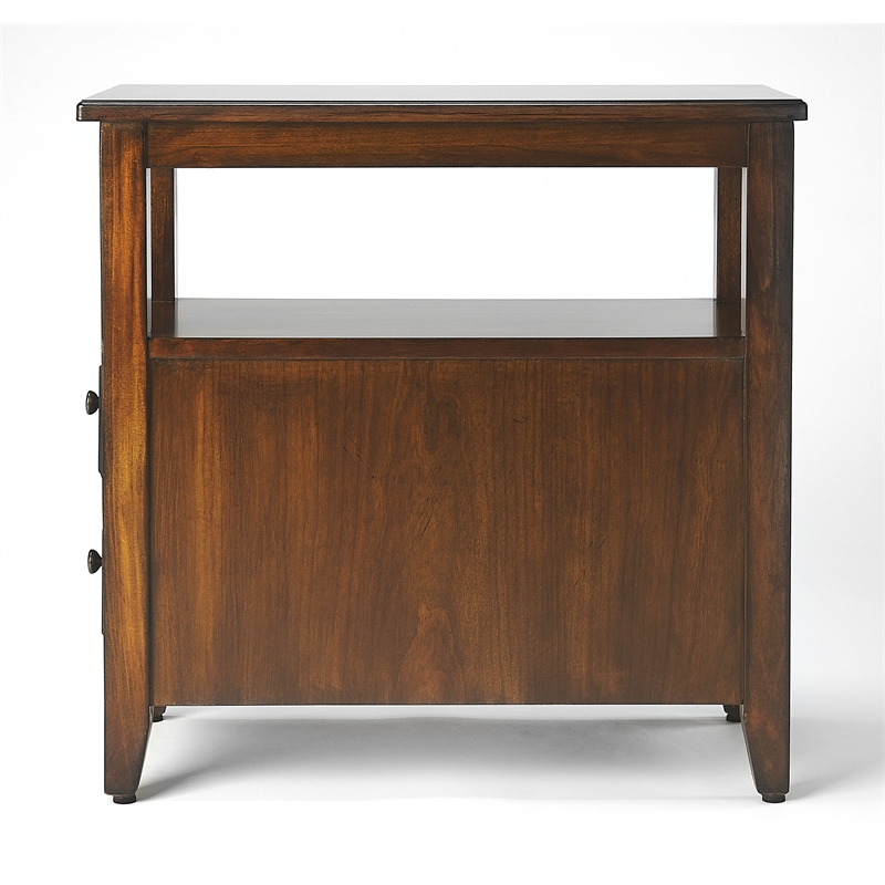 Beaumont Lane Poplar Hardwood Brown Chairside Table Rectangular