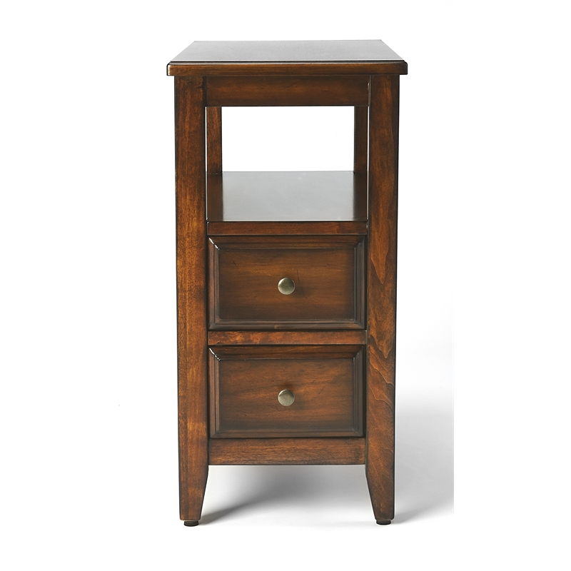 Beaumont Lane Poplar Hardwood Brown Chairside Table Rectangular