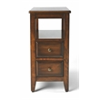 Beaumont Lane Poplar Hardwood Brown Chairside Table Rectangular
