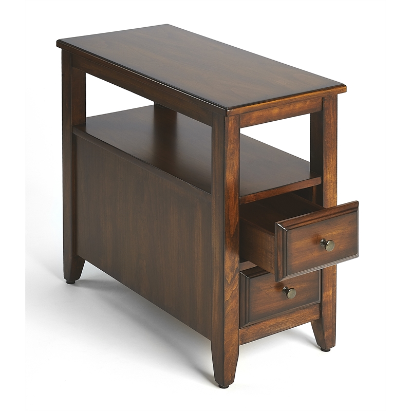 Beaumont Lane Poplar Hardwood Brown Chairside Table Rectangular