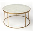 Beaumont Lane Metropolitan Living Marble Coffee Table in White