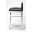 Beaumont Lane Stainless Steel Faux Leather Counter Stool in Silver