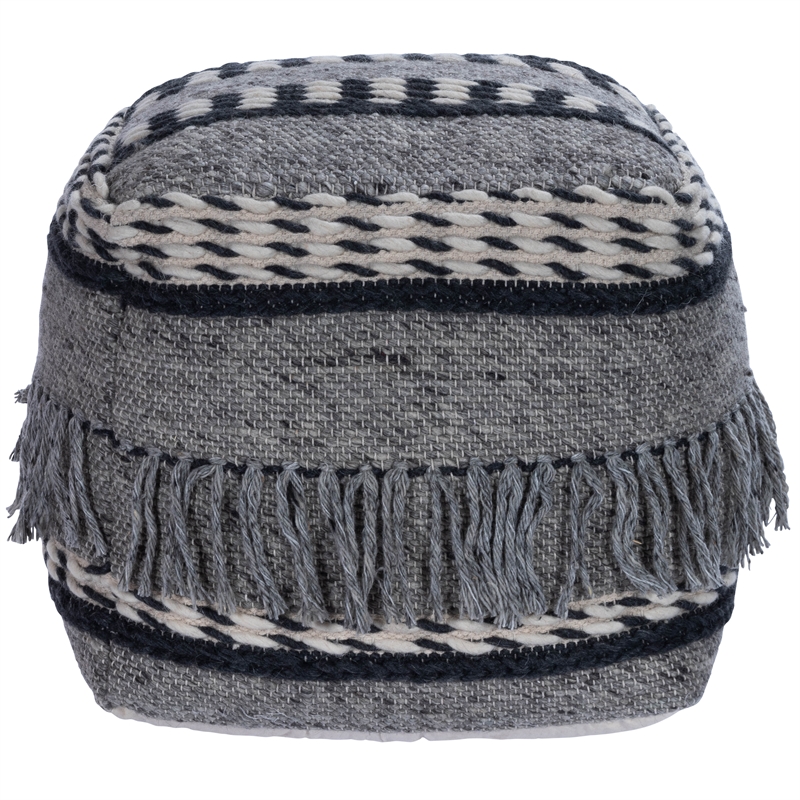 Beaumont Lane Metropolitan Living Square Pouffe in Gray