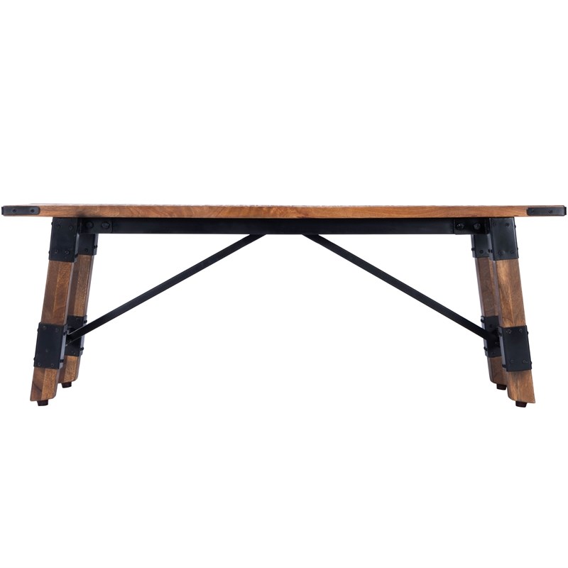 Beaumont Lane Mango Wood Beige Bench Rectangular Transitional 51