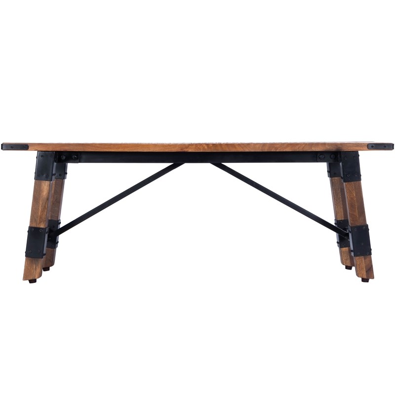 Beaumont Lane Mango Wood Beige Bench Rectangular Transitional 51