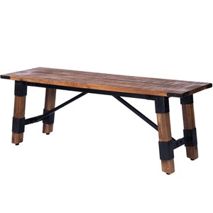 Beaumont Lane Mango Wood Beige Bench Rectangular Transitional 51&quotW Unassembled
