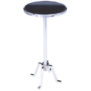 Beaumont Lane Metal Furniture Metal and Marble Chrome End Table in Silver