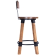 Beaumont Lane Rustic Lodge Wood and Metal Counter Stool in Beige