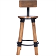 Beaumont Lane Rustic Lodge Wood and Metal Counter Stool in Beige
