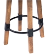 Beaumont Lane Rustic Lodge Mango Wood and Metal Bar Stool in Beige