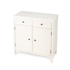 Beaumont Lane Bayur Wood White Cabinet Rectangular 31&quotW x 14&quotD x 30&quotH