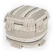 Beaumont Lane Fabric Wooven Pouffe in Gray