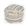 Beaumont Lane Fabric Wooven Pouffe in Gray