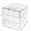 Beaumont Lane Leather Brown Ottoman Cube 18