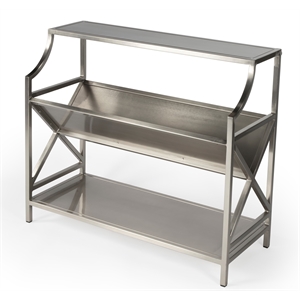 Beaumont Lane Silver Modern Library Bookcase