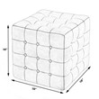 Beaumont Lane Leather Black Ottoman Cube 18