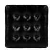 Beaumont Lane Leather Black Ottoman Cube 18
