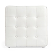 Beaumont Lane White Leather Ottoman