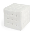 Beaumont Lane White Leather Ottoman