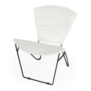 Beaumont Lane Iron & Leather Accent Chair in White