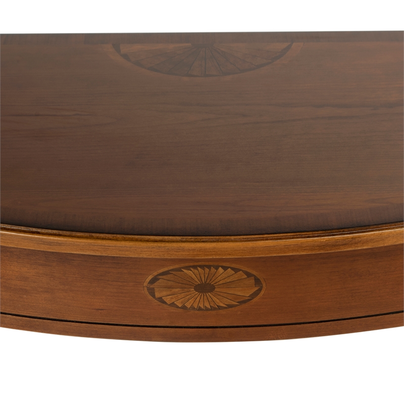 Beaumont Lane Ash Burl Console Table in Brown