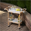 Beaumont Lane PU Rattan Multi-Color Bar Cart Rectangular 34.5