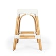 Beaumont Lane Rattan Glossy White Counter Stool Rectangular Water Resistant 24.5