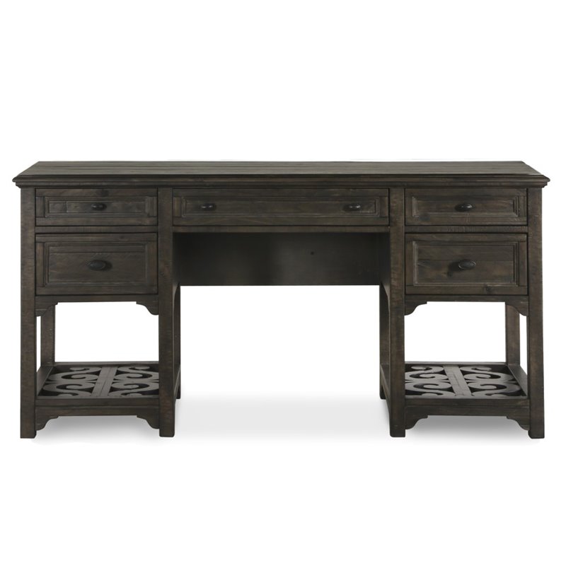 Beaumont Lane Computer Credenza in Weathered Peppercorn