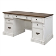 Beaumont Lane Rustic 3-Drawer Wood Computer Desk in Weathered White