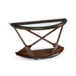 Beaumont Lane Modern Sofa Table with Dark Oak Base and Glass Top