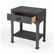 Beaumont Lane Hand-wrapped Woven Raffia Nightstand in Charcoal