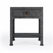 Beaumont Lane Hand-wrapped Woven Raffia Nightstand in Charcoal