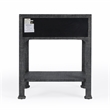 Beaumont Lane Hand-wrapped Woven Raffia Nightstand in Charcoal