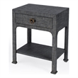 Beaumont Lane Hand-wrapped Woven Raffia Nightstand in Charcoal