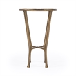 Beaumont Lane Transitional White Marble & Gold Aluminum Contemporary Side Table