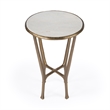 Beaumont Lane Transitional White Marble & Gold Aluminum Contemporary Side Table