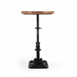 Beaumont Lane Modern Adjustable Metal Pedestal Side Table in Brown